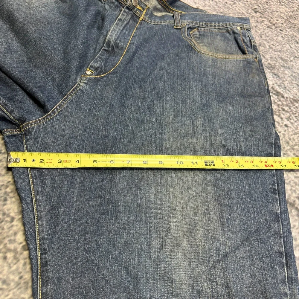 Vintage Akademiks Jeans Mens 44x33 Blue Embroidered Baggy Wide Leg Skater Y2K
